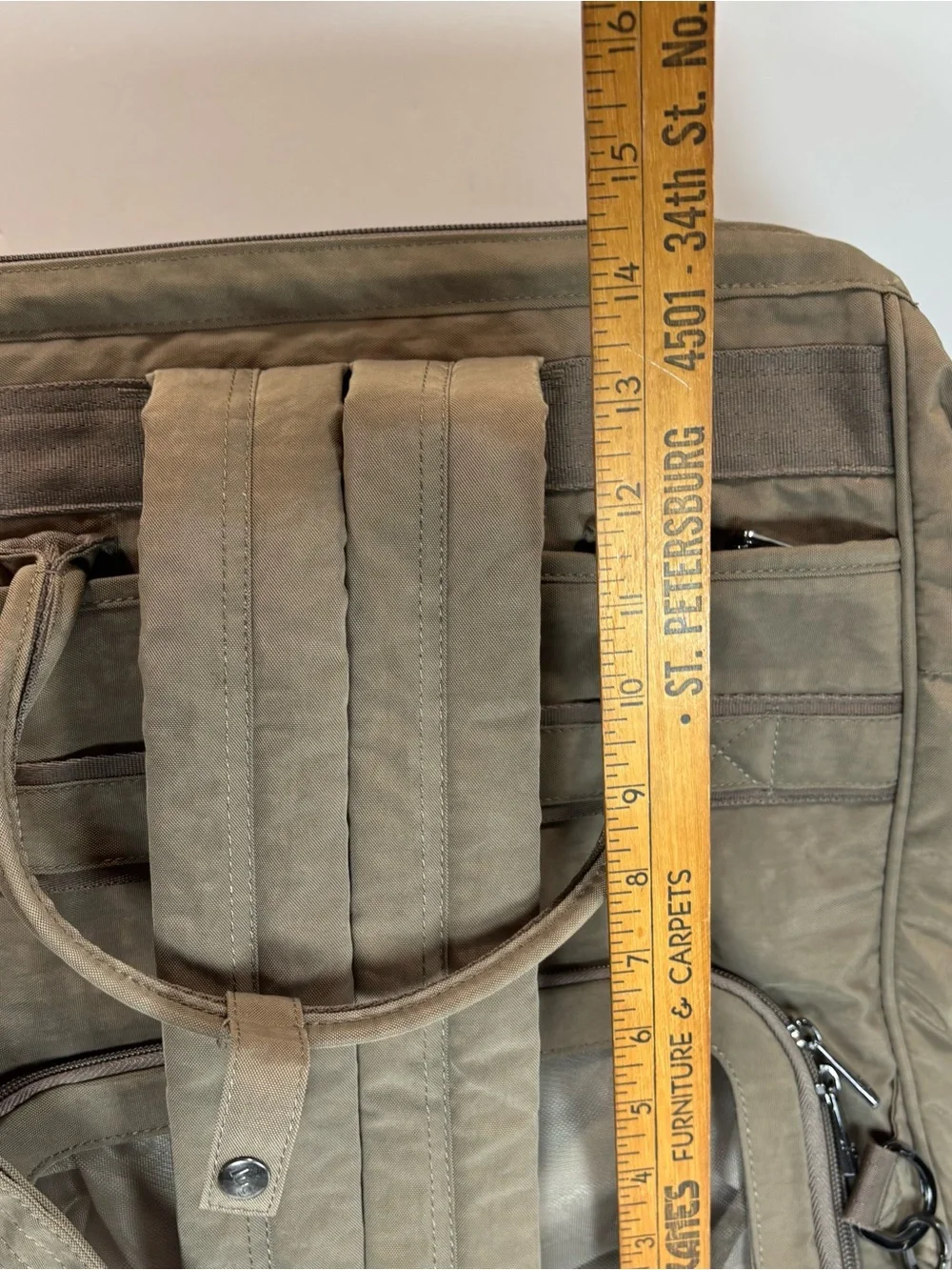 Lug Via Convertible Crossbody Tote Bag Backpack Carry-On 3 in 1 Carmel Beige EUC